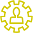 Creativity Icon - Gear with silhouette of person